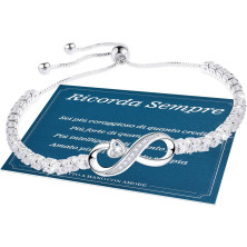 Bracciale Tennis Donna In Argento Regalo Da Donna Placcato Oro Bianco 14k Idee Di Gioielli Per Fidanzate, Madri, Amiche, Figlie,