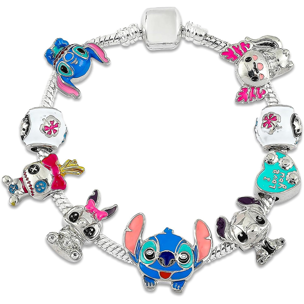 BJPERFMS Bracciale Stitch, Lilo Stitch Braccialetto, Stitch Bracciale on Ciondoli, Braccialetti Amicizia, Bracciale Bambina,