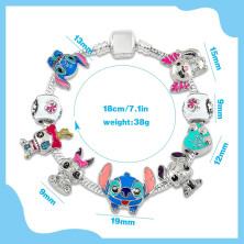 BJPERFMS Bracciale Stitch, Lilo Stitch Braccialetto, Stitch Bracciale on Ciondoli, Braccialetti Amicizia, Bracciale Bambina,