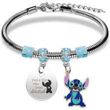 BJPERFMS Bracciale Stitch, Lilo Stitch Braccialetto, Stitch Bracciale on Ciondoli, Braccialetti Amicizia, Bracciale Bambina,