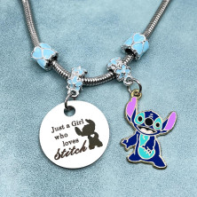 BJPERFMS Bracciale Stitch, Lilo Stitch Braccialetto, Stitch Bracciale on Ciondoli, Braccialetti Amicizia, Bracciale Bambina,