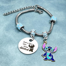 BJPERFMS Bracciale Stitch, Lilo Stitch Braccialetto, Stitch Bracciale on Ciondoli, Braccialetti Amicizia, Bracciale Bambina,