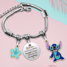 BJPERFMS Bracciale Stitch, Lilo Stitch Braccialetto, Stitch Bracciale on Ciondoli, Braccialetti Amicizia, Bracciale Bambina,