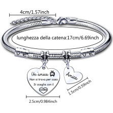 LUODAN Regalo Natale Amicizia Bracciale,Regali Natale Amica Idee Amica Sorelle Bracciale Ispiratore Donna Ragazza per La