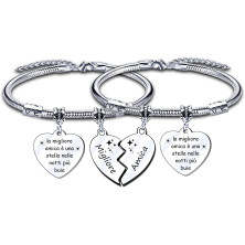 LUODAN Regalo Natale Amicizia Bracciale,Regali Natale Amica Idee Amica Sorelle Bracciale Ispiratore Donna Ragazza per La