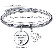 LUODAN Regalo Natale Amicizia Bracciale,Regali Natale Amica Idee Amica Sorelle Bracciale Ispiratore Donna Ragazza per La