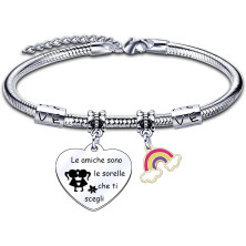 LUODAN Regalo Natale Amicizia Bracciale,Regali Natale Amica Idee Amica Sorelle Bracciale Ispiratore Donna Ragazza per La