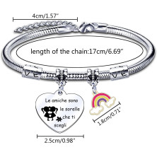 LUODAN Regalo Natale Amicizia Bracciale,Regali Natale Amica Idee Amica Sorelle Bracciale Ispiratore Donna Ragazza per La