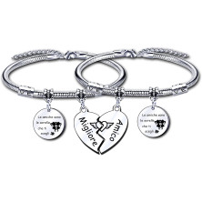 LUODAN Regalo Natale Amicizia Bracciale,Regali Natale Amica Idee Amica Sorelle Bracciale Ispiratore Donna Ragazza per La