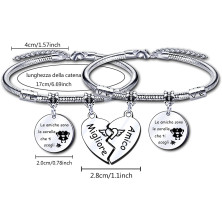 LUODAN Regalo Natale Amicizia Bracciale,Regali Natale Amica Idee Amica Sorelle Bracciale Ispiratore Donna Ragazza per La