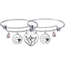 LUODAN Regalo Natale Amicizia Bracciale,Regali Natale Amica Idee Amica Sorelle Bracciale Ispiratore Donna Ragazza per La