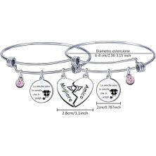 LUODAN Regalo Natale Amicizia Bracciale,Regali Natale Amica Idee Amica Sorelle Bracciale Ispiratore Donna Ragazza per La