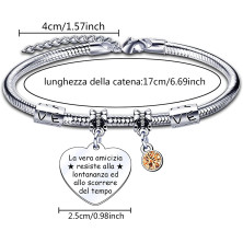 LUODAN Regalo Natale Amicizia Bracciale,Regali Natale Amica Idee Amica Sorelle Bracciale Ispiratore Donna Ragazza per La