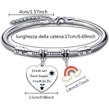 LUODAN Regalo Natale Amicizia Bracciale,Regali Natale Amica Idee Amica Sorelle Bracciale Ispiratore Donna Ragazza per La