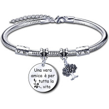 LUODAN Regalo Natale Amicizia Bracciale,Regali Natale Amica Idee Amica Sorelle Bracciale Ispiratore Donna Ragazza per La