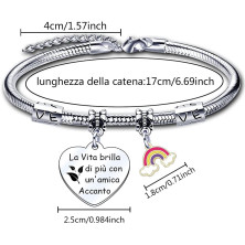 LUODAN Regalo Natale Amicizia Bracciale,Regali Natale Amica Idee Amica Sorelle Bracciale Ispiratore Donna Ragazza per La