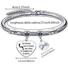 LUODAN Regalo Natale Amicizia Bracciale,Regali Natale Amica Idee Amica Sorelle Bracciale Ispiratore Donna Ragazza per La