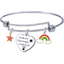 LUODAN Regalo Natale Amicizia Bracciale,Regali Natale Amica Idee Amica Sorelle Bracciale Ispiratore Donna Ragazza per La