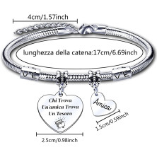 LUODAN Regalo Natale Amicizia Bracciale,Regali Natale Amica Idee Amica Sorelle Bracciale Ispiratore Donna Ragazza per La