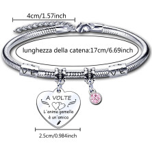 LUODAN Regalo Natale Amicizia Bracciale,Regali Natale Amica Idee Amica Sorelle Bracciale Ispiratore Donna Ragazza per La