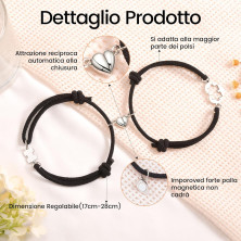 VU100 2 pezzi Bracciale magnetico da Attrazione magnetica, Intreccio amicizia intrecciato Bracciale, regalo per la famiglia