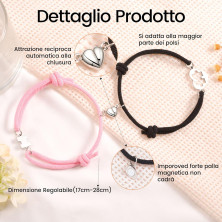 VU100 2 pezzi Bracciale magnetico da Attrazione magnetica, Intreccio amicizia intrecciato Bracciale, regalo per la famiglia