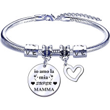 FGHJK Regali Natale Mamma Festa della Mamma Regalo Mamma Bracciale Mamma Braccialetto Braccial Donna Regalo Festa della Mamma