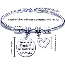 FGHJK Regali Natale Mamma Festa della Mamma Regalo Mamma Bracciale Mamma Braccialetto Braccial Donna Regalo Festa della Mamma