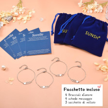 SUNSH 2/3/4/ Sorelle Bracciale Per Ragazze Bracciali Abbinati Bracciale A Cuore In Acciaio Inox Braccialetto Della Ragazza