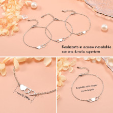 SUNSH 2/3/4/ Sorelle Bracciale Per Ragazze Bracciali Abbinati Bracciale A Cuore In Acciaio Inox Braccialetto Della Ragazza