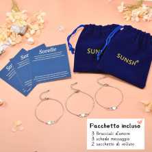 SUNSH 2/3/4/ Sorelle Bracciale Per Ragazze Bracciali Abbinati Bracciale A Cuore In Acciaio Inox Braccialetto Della Ragazza