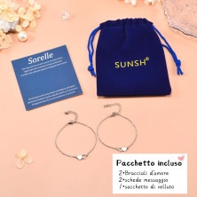 SUNSH 2/3/4/ Sorelle Bracciale Per Ragazze Bracciali Abbinati Bracciale A Cuore In Acciaio Inox Braccialetto Della Ragazza