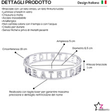 Stellazeta Bracciale Donna con Nome in Acciaio Inossidabile Anallergico Ideale per Regalo Braccialetto Donna con luminosi