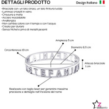 Stellazeta Bracciale Donna con Nome in Acciaio Inossidabile Anallergico Ideale per Regalo Braccialetto Donna con luminosi