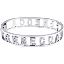 Stellazeta Bracciale Donna con Nome in Acciaio Inossidabile Anallergico Ideale per Regalo Braccialetto Donna con luminosi