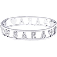 Stellazeta Bracciale Donna con Nome in Acciaio Inossidabile Anallergico Ideale per Regalo Braccialetto Donna con luminosi