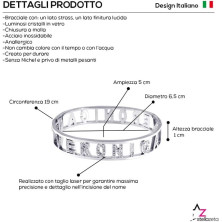 Stellazeta Bracciale Donna con Nome in Acciaio Inossidabile Anallergico Ideale per Regalo Braccialetto Donna con luminosi