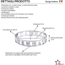 Stellazeta Bracciale Donna con Nome in Acciaio Inossidabile Anallergico Ideale per Regalo Braccialetto Donna con luminosi