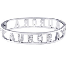 Stellazeta Bracciale Donna con Nome in Acciaio Inossidabile Anallergico Ideale per Regalo Braccialetto Donna con luminosi