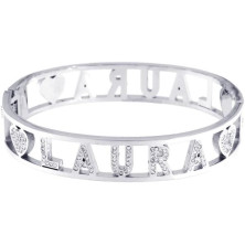 Stellazeta Bracciale Donna con Nome in Acciaio Inossidabile Anallergico Ideale per Regalo Braccialetto Donna con luminosi