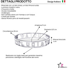 Stellazeta Bracciale Donna con Nome in Acciaio Inossidabile Anallergico Ideale per Regalo Braccialetto Donna con luminosi