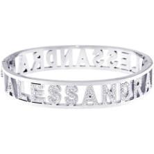 Stellazeta Bracciale Donna con Nome in Acciaio Inossidabile Anallergico Ideale per Regalo Braccialetto Donna con luminosi