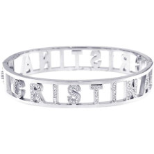 Stellazeta Bracciale Donna con Nome in Acciaio Inossidabile Anallergico Ideale per Regalo Braccialetto Donna con luminosi