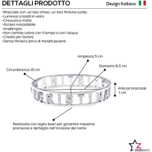 Stellazeta Bracciale Donna con Nome in Acciaio Inossidabile Anallergico Ideale per Regalo Braccialetto Donna con luminosi