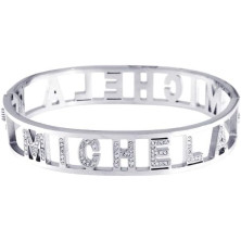 Stellazeta Bracciale Donna con Nome in Acciaio Inossidabile Anallergico Ideale per Regalo Braccialetto Donna con luminosi