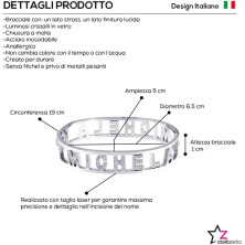 Stellazeta Bracciale Donna con Nome in Acciaio Inossidabile Anallergico Ideale per Regalo Braccialetto Donna con luminosi