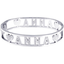 Stellazeta Bracciale Donna con Nome in Acciaio Inossidabile Anallergico Ideale per Regalo Braccialetto Donna con luminosi