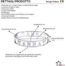 Stellazeta Bracciale Donna con Nome in Acciaio Inossidabile Anallergico Ideale per Regalo Braccialetto Donna con luminosi