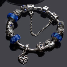 A TE® Bracciale Charms Fiore Vetro Catena Sicurezza Regalo 18cm/20cmJW-B110