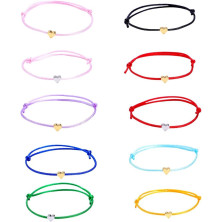 10 braccialetti dell'amicizia, braccialetti a cuore, braccialetti regolabili per donne e ragazze, amici, ecc.